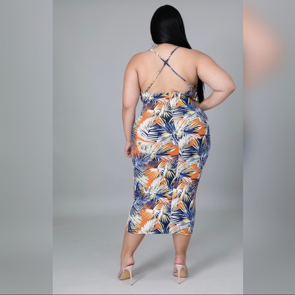 Palm Print Dress - Picture 3 of 4